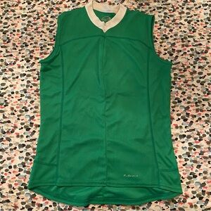 Green sleeveless cycling jersey